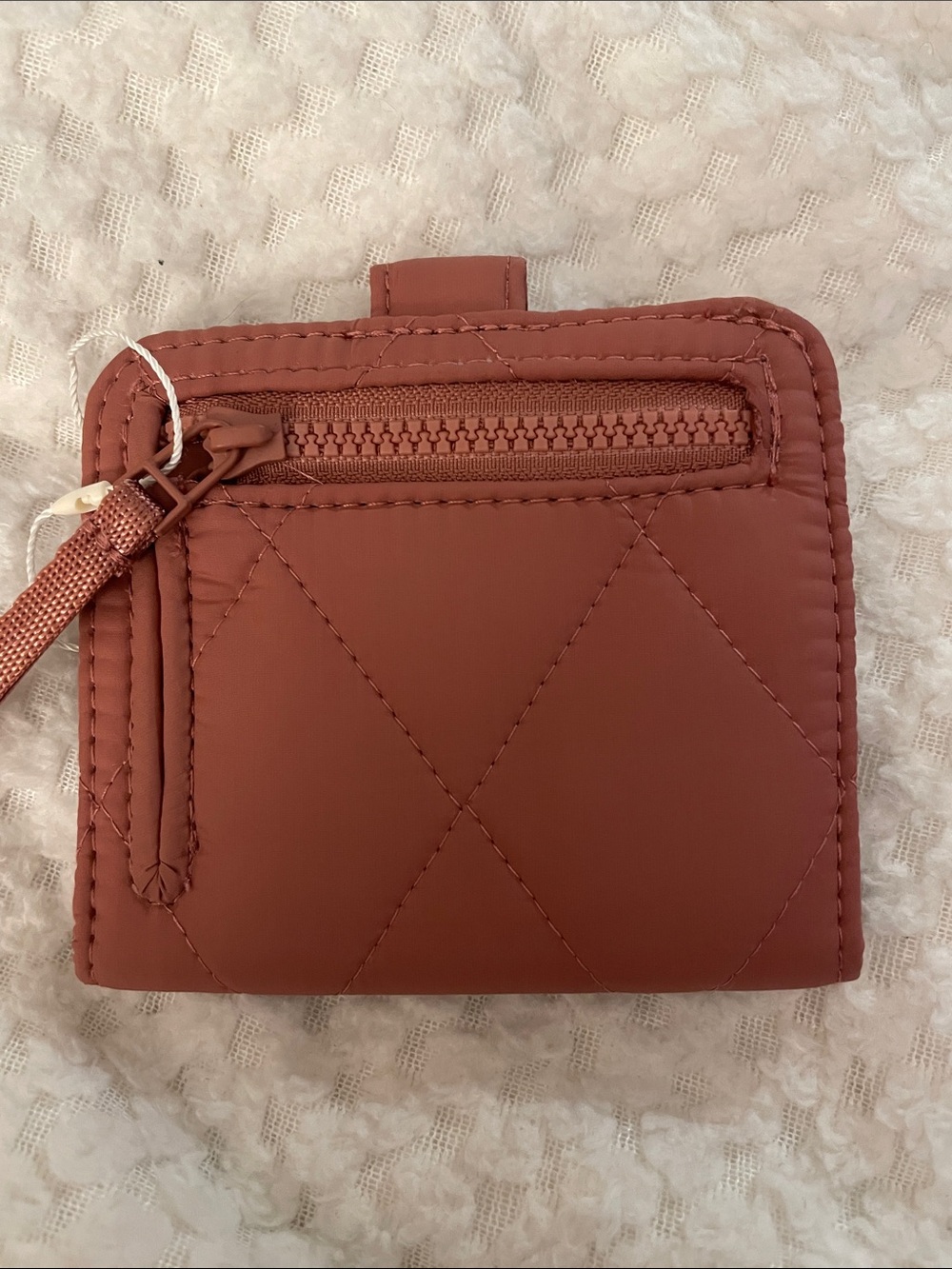 Quilted Compact Wallet - Rust Brown - Picture 2 of 6
